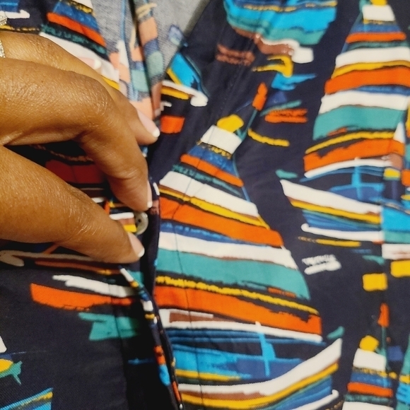 Soft Surroundings | Women's Sail Away Navy Blue Sailboat Blouse (Petite Small) - Picture 6 of 10